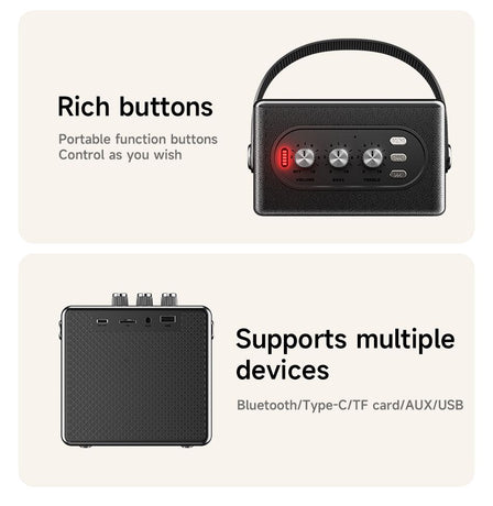 AWEI KA30 Mini Retro Bluetooth Speaker，black