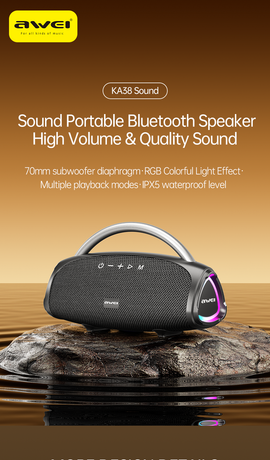 KA38 Wireless Bluetooth Portable Speaker,black