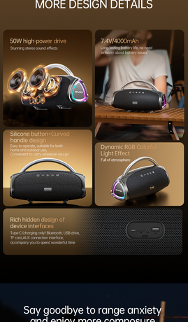 KA38 Wireless Bluetooth Portable Speaker,black
