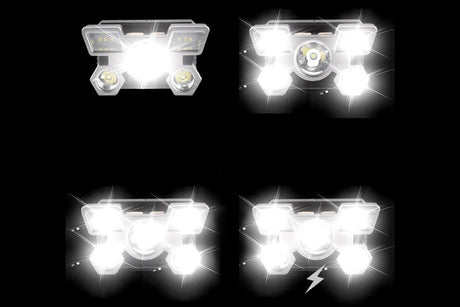 Headlamp Flashlight USB Rechargeable LED Head Light with 4 Modes for Camping Fishing and Outdoor Activities