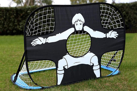 2 in 1 Portable Foldable Soccer Goal with Detachable Target - Blue