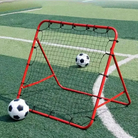 Soccer Training Equipment Adjustable Angle Rebounder Net with 20 Elastic Ropes for Beginner Training Portable Kickback - Black