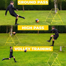 Soccer Training Equipment Adjustable Angle Rebounder Net with 20 Elastic Ropes for Beginner Training Portable Kickback - Black