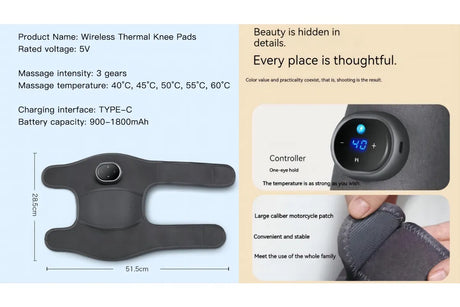 Heating Massage Knee Brace, Three-in-one Knee, Shoulder and Elbow, Portable Wireless Hot Compress Massage, Relieve Joint Pain and Pressure