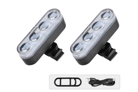 2Pcs Bike Tail Light 4 Modes Bike Rear Light Waterproof Bicycle Taillight-White