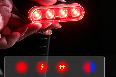 2Pcs Bike Tail Light 4 Modes Bike Rear Light Waterproof Bicycle Taillight-White