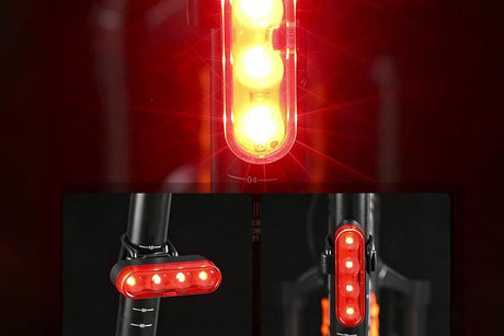 2Pcs Bike Tail Light 4 Modes Bike Rear Light Waterproof Bicycle Taillight-Red