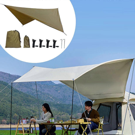 Camping Tarp Tent Tarp Awning Accessories Lightweight Hammock Canopy Rain Awning - Camel