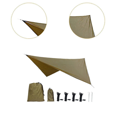 Camping Tarp Tent Tarp Awning Accessories Lightweight Hammock Canopy Rain Awning - Camel