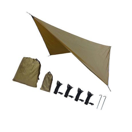 Camping Tarp Tent Tarp Awning Accessories Lightweight Hammock Canopy Rain Awning - Camel