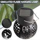 6 Led Solar Powered Flickering Flame Light Hanging Lantern Lamp Garden Decor
