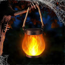 Outdoor Lanterns Flickering Flame Garden Lights with Dual Charging USB & Solar Outdoor Waterproof Hanging Lantern