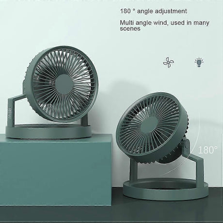 Camping Fan With Led Light,8000mah Outdoor Tent Fan With Light&hook,180 Rotating Fan for Camping