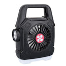 Portable Camping Fan with Light USB Charging Hanging Tent Light Black