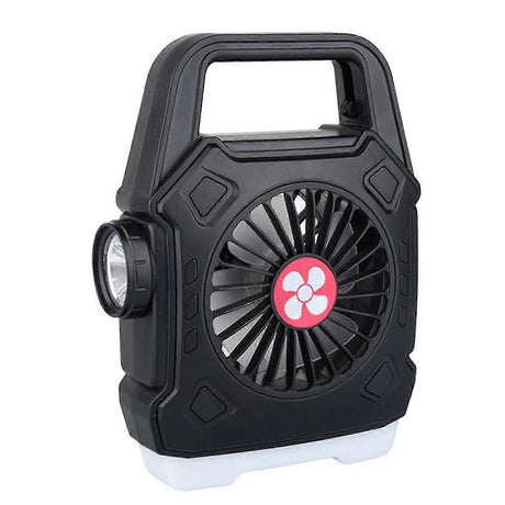 Portable Camping Fan with Light USB Charging Hanging Tent Light Black