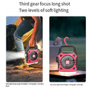Portable Camping Fan with Light USB Charging Hanging Tent Light Black