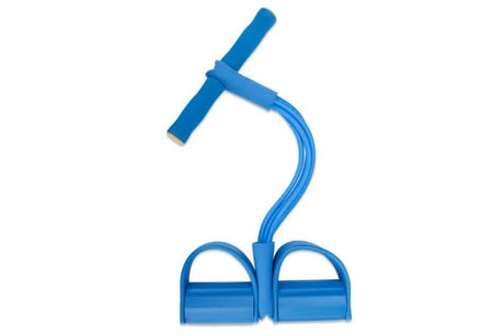 6 Tube Resistance Band Ankle Puller Foot Pedal Fitness Exercise Rope - Blue