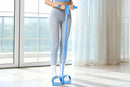 6 Tube Resistance Band Ankle Puller Foot Pedal Fitness Exercise Rope - Blue