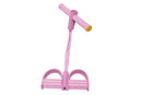 6 Tube Resistance Band Ankle Puller Foot Pedal Fitness Exercise Rope - Pink