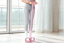 6 Tube Resistance Band Ankle Puller Foot Pedal Fitness Exercise Rope - Pink