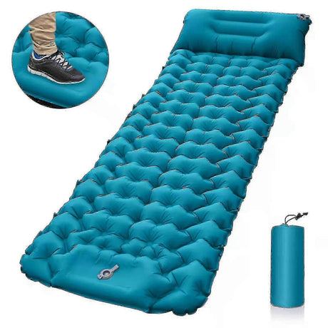 Camping Sleeping Self-inflating Mattress: Thickened Lightweight Single Camping Inflatable Bed And Attachable Double Camping Mat And Compact Inflatable