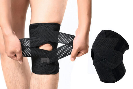 Knee Brace with Side Stabilizers for Meniscus Tear Knee Pain Breathe Knee Sleeve Relieve Knee Pain Injury Recovery for Working Out, Knee Support -Black / M