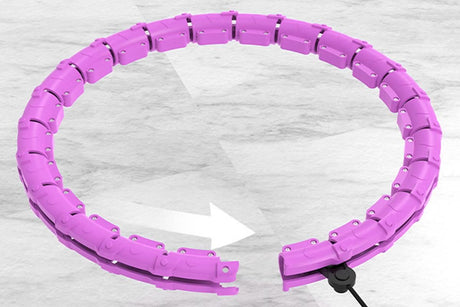 32 Section Weighted Hula Hoop with Massage Rollers - Purple