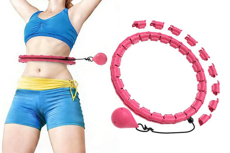 32 Section Weighted Hula Hoop with Massage Rollers - Blue