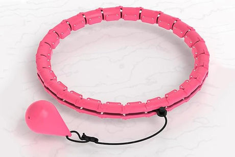 32 Section Weighted Hula Hoop with Massage Rollers - Pink