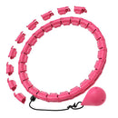 32 Section Weighted Hula Hoop with Massage Rollers - Pink
