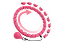 32 Section Weighted Hula Hoop with Massage Rollers - Pink