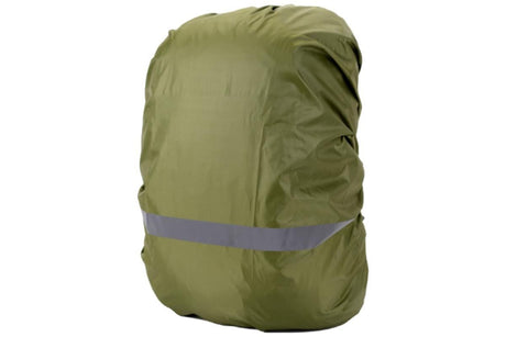 High-Visibility Backpack Rain Cover with Reflective Strip Water-Resistant Outdoor Night Travel Bag Cover -Army Green / XL