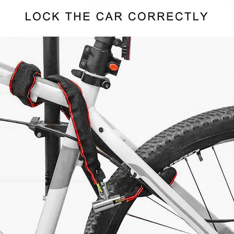 Bicycles Lock Heavy Duty Cycling Locks for Cycle, Motorcycle, Bicycles Locks High Security Bike Chain Lock with 2 Key Multicolor - 85cm