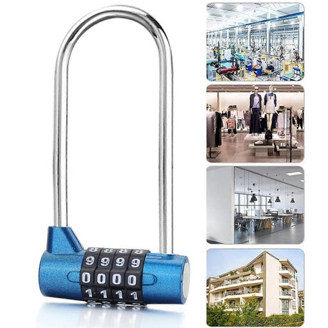 4-Digit Combination Bike U Lock, Keyless Resettable Anti-Theft Security Lock for Bicycle, Motorcycle, Scooter, Gate and Fence