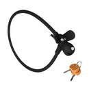 Portable Bike Cable Lock with Silicone Cover, Lightweight Anti-Theft Bicycle Security Lock, Cookie Dog Design - Black