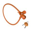 Portable Bike Cable Lock with Silicone Cover, Lightweight Anti-Theft Bicycle Security Lock, Cookie Dog Design - Brown