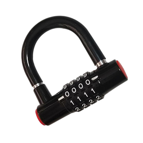 Durability Bike Lock Rusts Resistant Bicycles Lock Multifunction 4 Digits Lock for Bicycles Electric Bike - Black