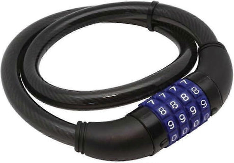 4-Digit Bicycle Lock, 12 mm Steel Cable, Bicycle Security Lock