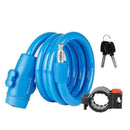 Bicycle anti-theft lock, plastic wire rope lock, safety bicycle accessory (blue)