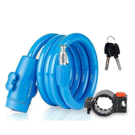 Bicycle anti-theft lock, plastic wire rope lock, safety bicycle accessory (blue)