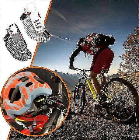 Bicycle Lock, 2 Pieces Portable Bicycle Lock Chain Password Combination Security Lock Anti-Theft Resettable 3 Digit Lock for Motorcycle Helmet Scooter