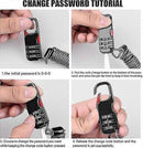 Bicycle Lock, 2 Pieces Portable Bicycle Lock Chain Password Combination Security Lock Anti-Theft Resettable 3 Digit Lock for Motorcycle Helmet Scooter