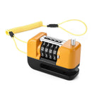 4-Digit Combination Disc Brake Lock, Portable Anti-Theft Security Lock for Motorcycle, Bicycle and Scooter - Orange