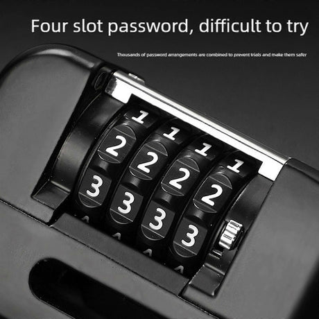 4-Digit Combination Disc Brake Lock, Portable Anti-Theft Security Lock for Motorcycle, Bicycle and Scooter - Black