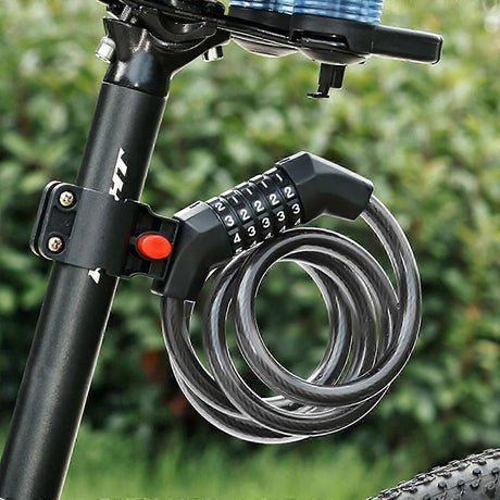 5-Digit Resettable Combination Bike Cable Lock, Self-Coiling Waterproof Anti-Theft Security Lock for Bicycle, Motorcycle, Scooter and Skateboard - Yellow