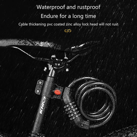 5-Digit Resettable Combination Bike Cable Lock, Self-Coiling Waterproof Anti-Theft Security Lock for Bicycle, Motorcycle, Scooter and Skateboard - Black