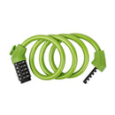 5-Digit Resettable Combination Bike Cable Lock, Self-Coiling Waterproof Anti-Theft Security Lock for Bicycle, Motorcycle, Scooter and Skateboard - Green