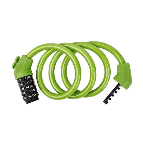 5-Digit Resettable Combination Bike Cable Lock, Self-Coiling Waterproof Anti-Theft Security Lock for Bicycle, Motorcycle, Scooter and Skateboard - Green