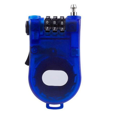 Combination Helmet Cable Lock, Portable Security Cable Lock for Motorcycle Helmet, Bicycle Helmet, Backpack and Luggage - Royal Blue