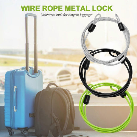 Widely Used Bicycle Lock Double Head Ring Design Anti-theft Security Bicycle Lock Rope for Bike - Black